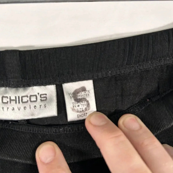 Chico's Pants Women's XL Black Pull On Soft Lightly Ribbed Stretchy - Picture 5 of 9